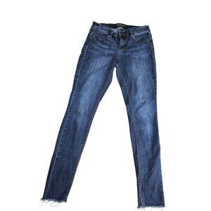 Indigo Rein Skinny Jeans Juniors 9 Blue Medium Wash Distressed Stretch Denim